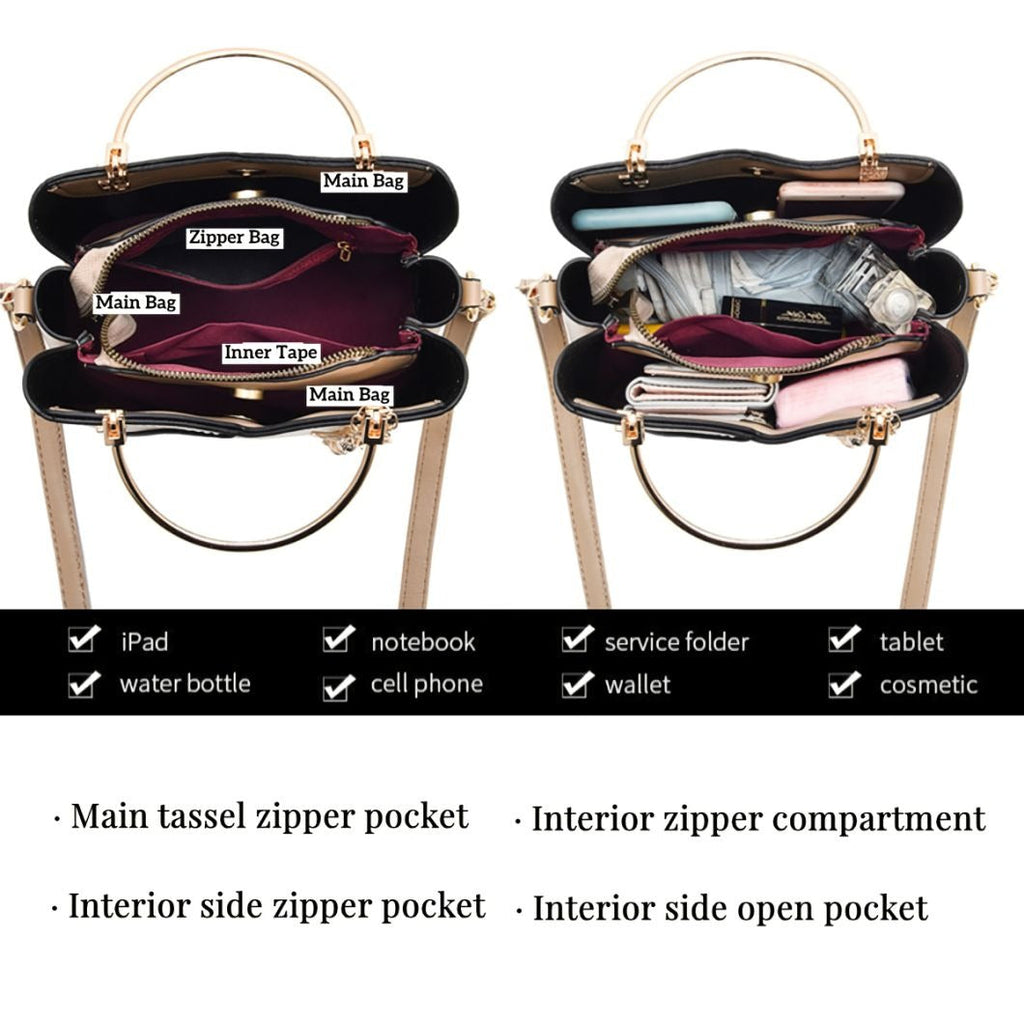 Patchwork PU Leather Large Tote Bag