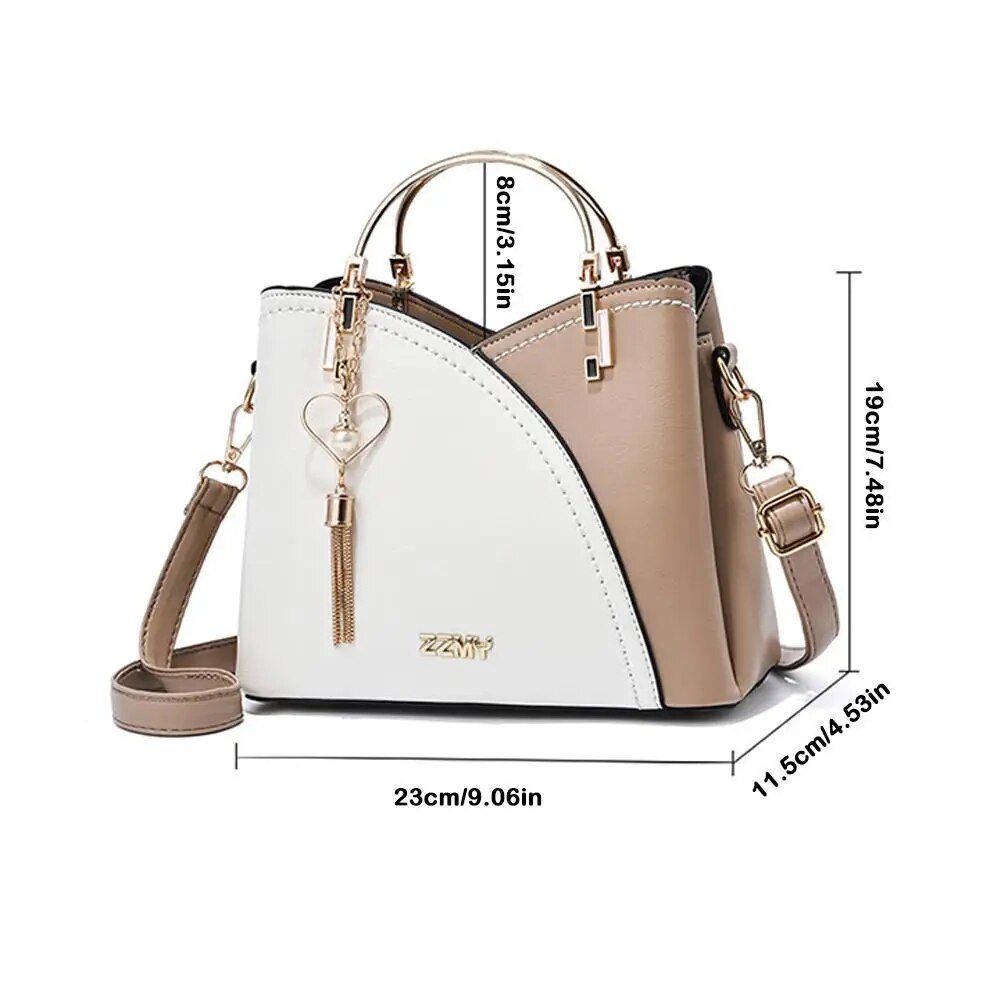 Patchwork PU Leather Large Tote Bag