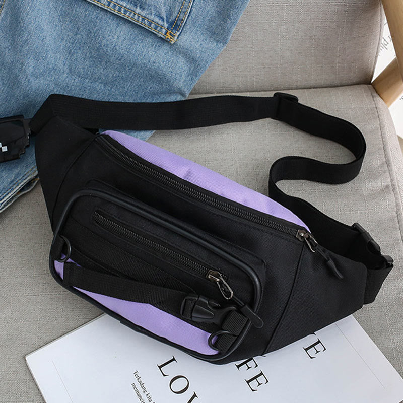 Contrast Color Crossbody Waist Bag