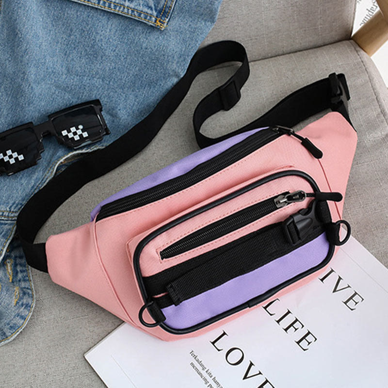 Contrast Color Crossbody Waist Bag