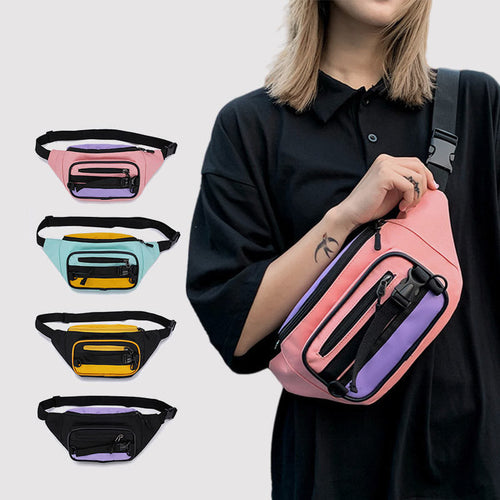 Contrast Color Crossbody Waist Bag