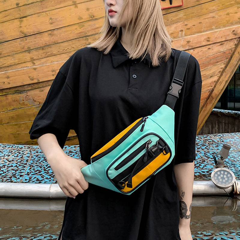 Contrast Color Crossbody Waist Bag