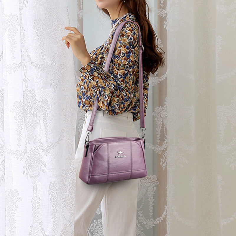 PU Leather Shoulder Handbag with Adjustable Strap