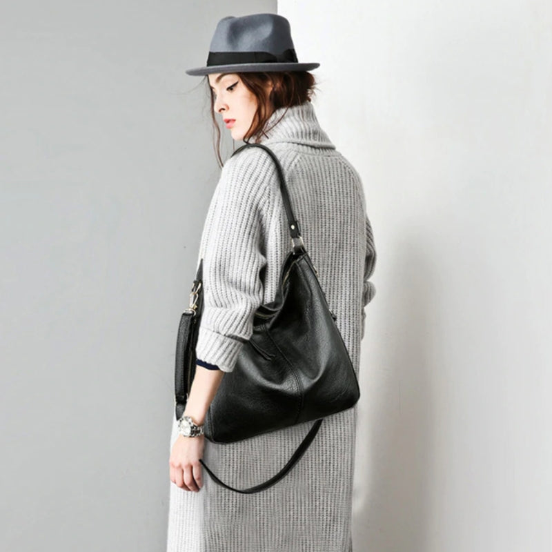 Luxury Leather Hobo Handbag