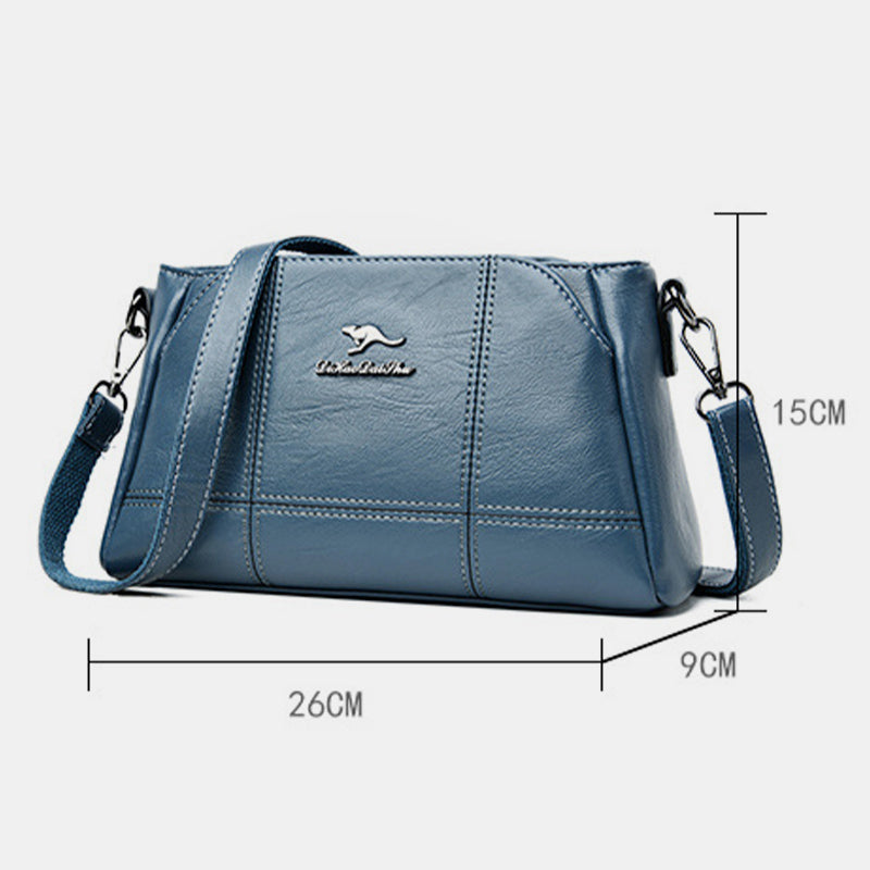 PU Leather Shoulder Handbag with Adjustable Strap