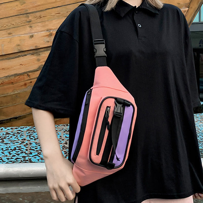 Contrast Color Crossbody Waist Bag