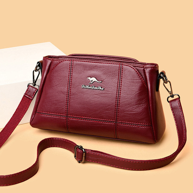 PU Leather Shoulder Handbag with Adjustable Strap