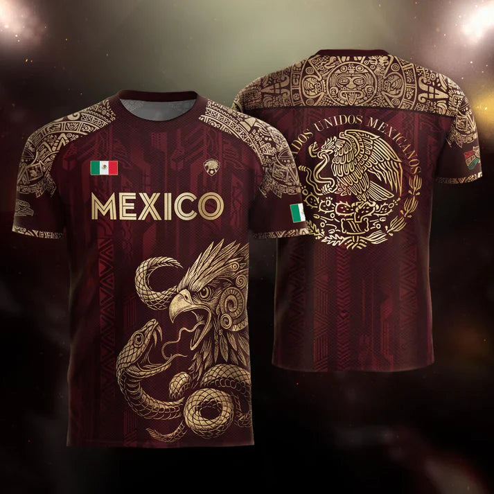 🦅 2026 Mexico Burgundy Sports T-Shirt