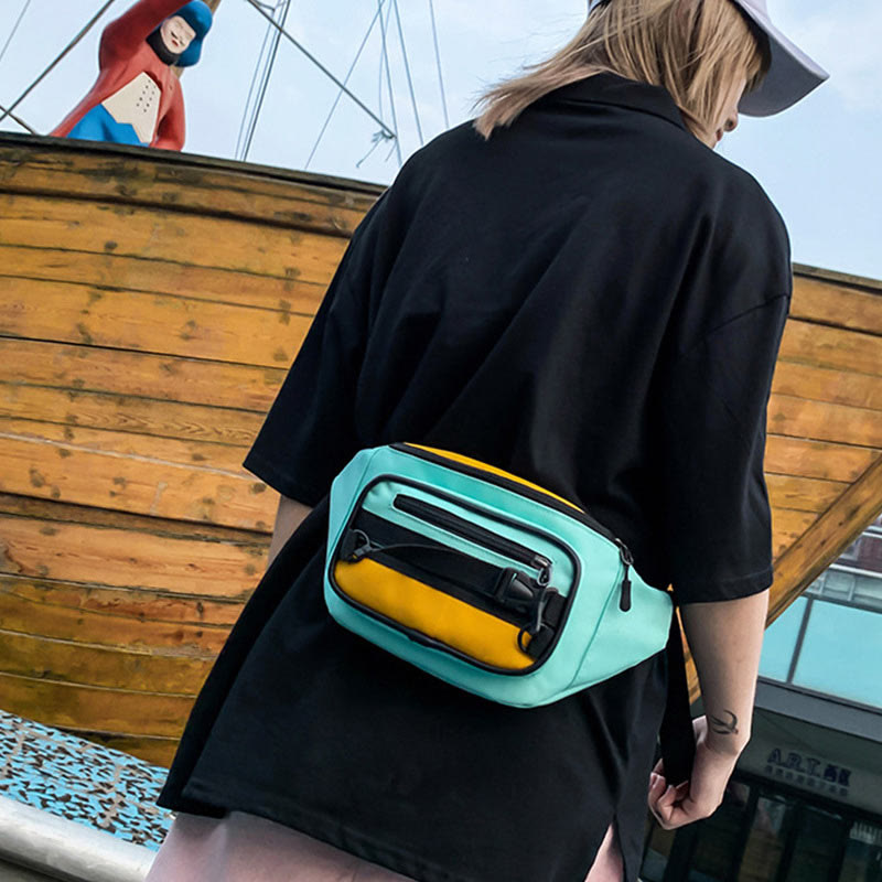 Contrast Color Crossbody Waist Bag