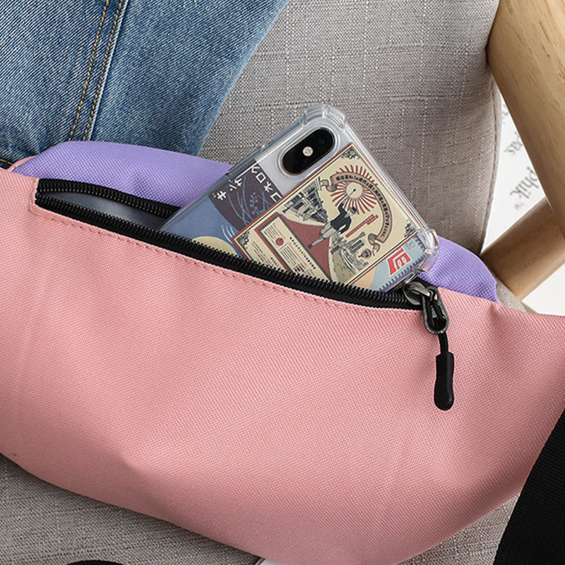 Contrast Color Crossbody Waist Bag