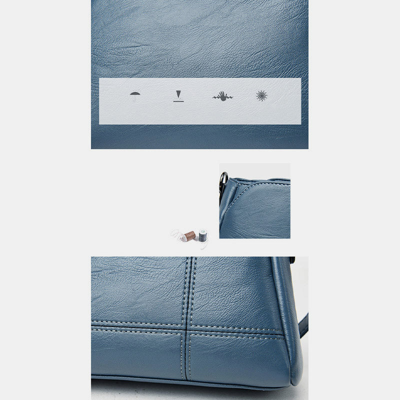 PU Leather Shoulder Handbag with Adjustable Strap