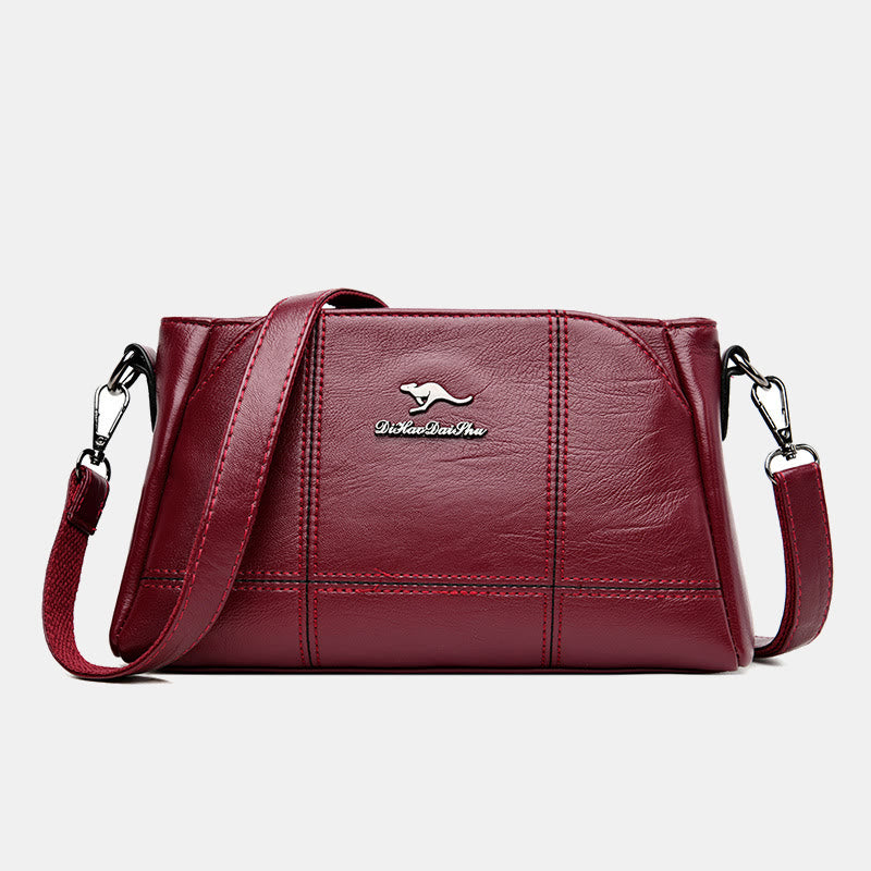 PU Leather Shoulder Handbag with Adjustable Strap