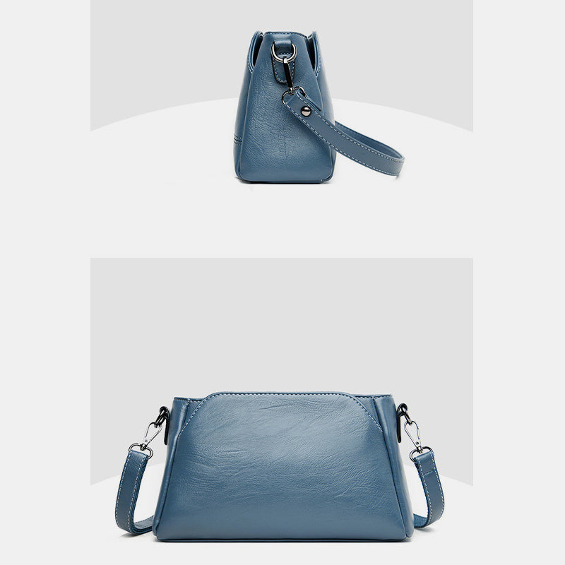 PU Leather Shoulder Handbag with Adjustable Strap