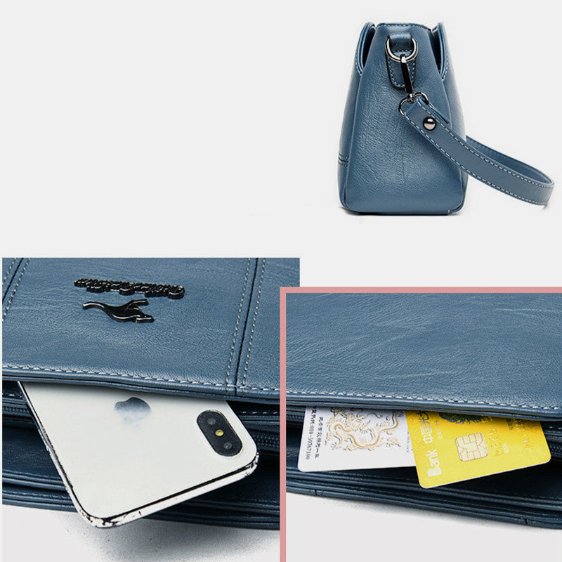 PU Leather Shoulder Handbag with Adjustable Strap